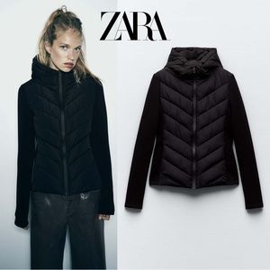 Zara Quilted Combination Jacket Large Like New!